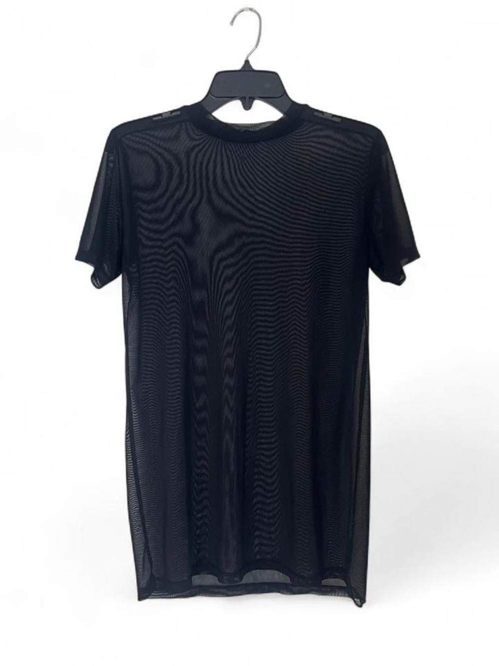 Black Mesh Short-Sleeve Shirt Size L